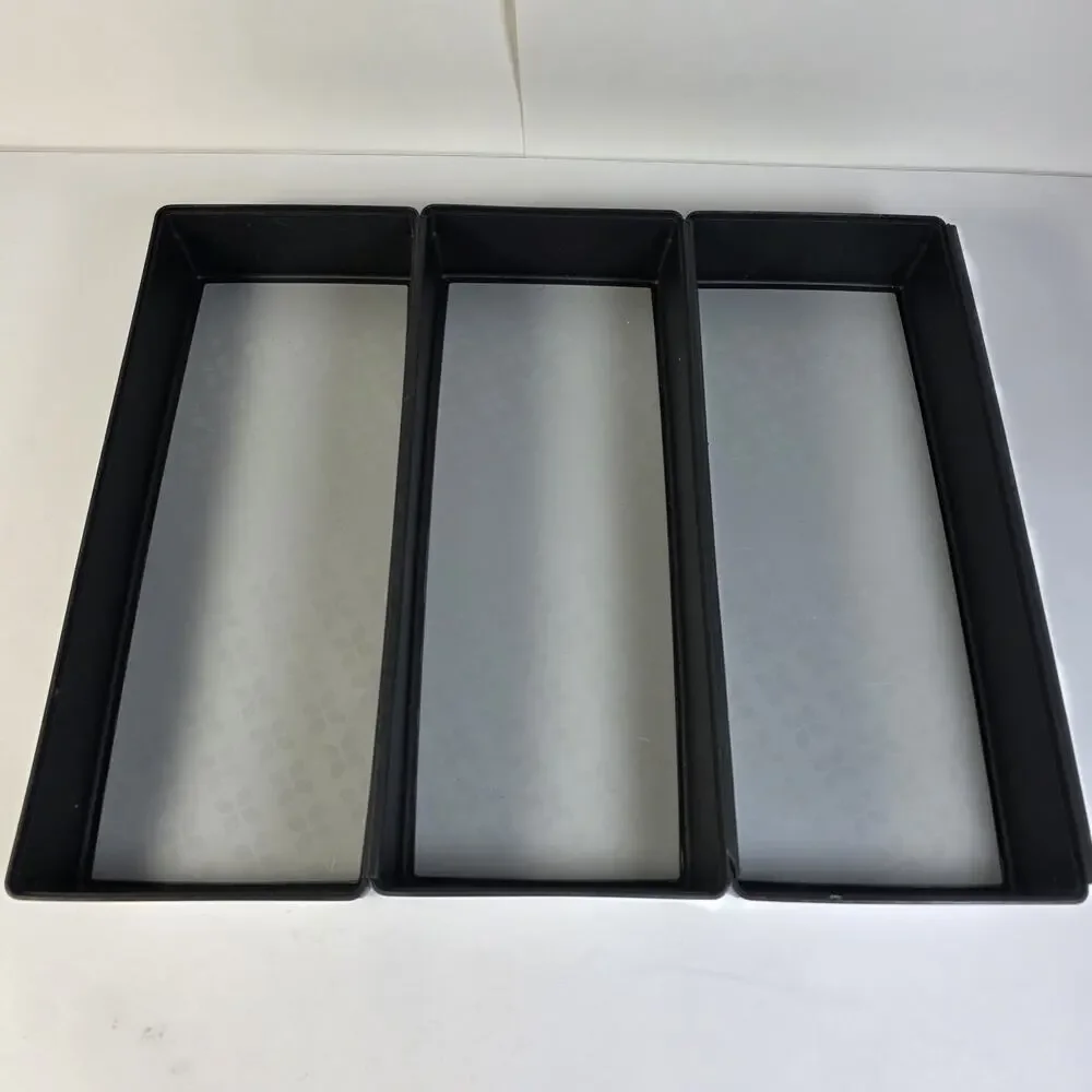 3 Rubbermaid Drawer Organizers Black/Gray 6 x 15 x 2 inches Drawer Storage